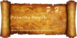 Palaczka Henrik névjegykártya